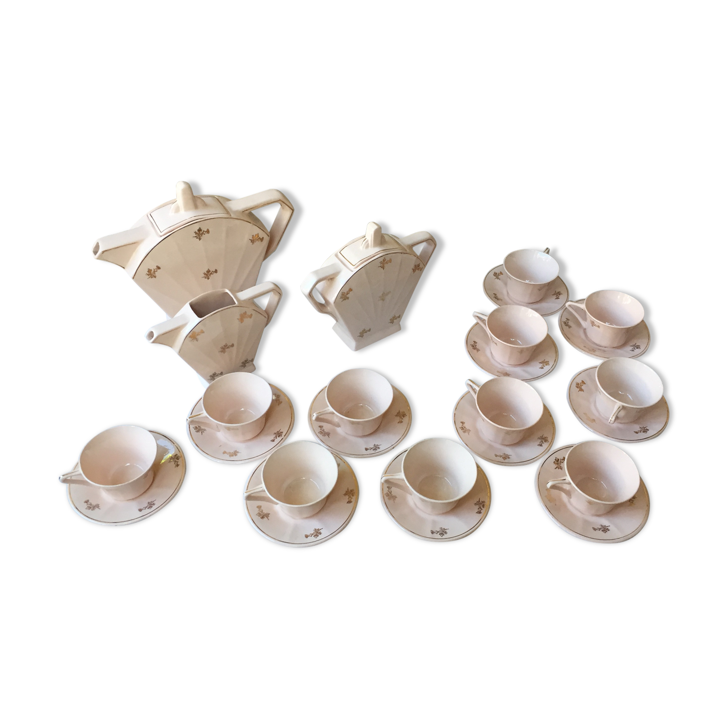 Art deco coffee service in rosé earthenware