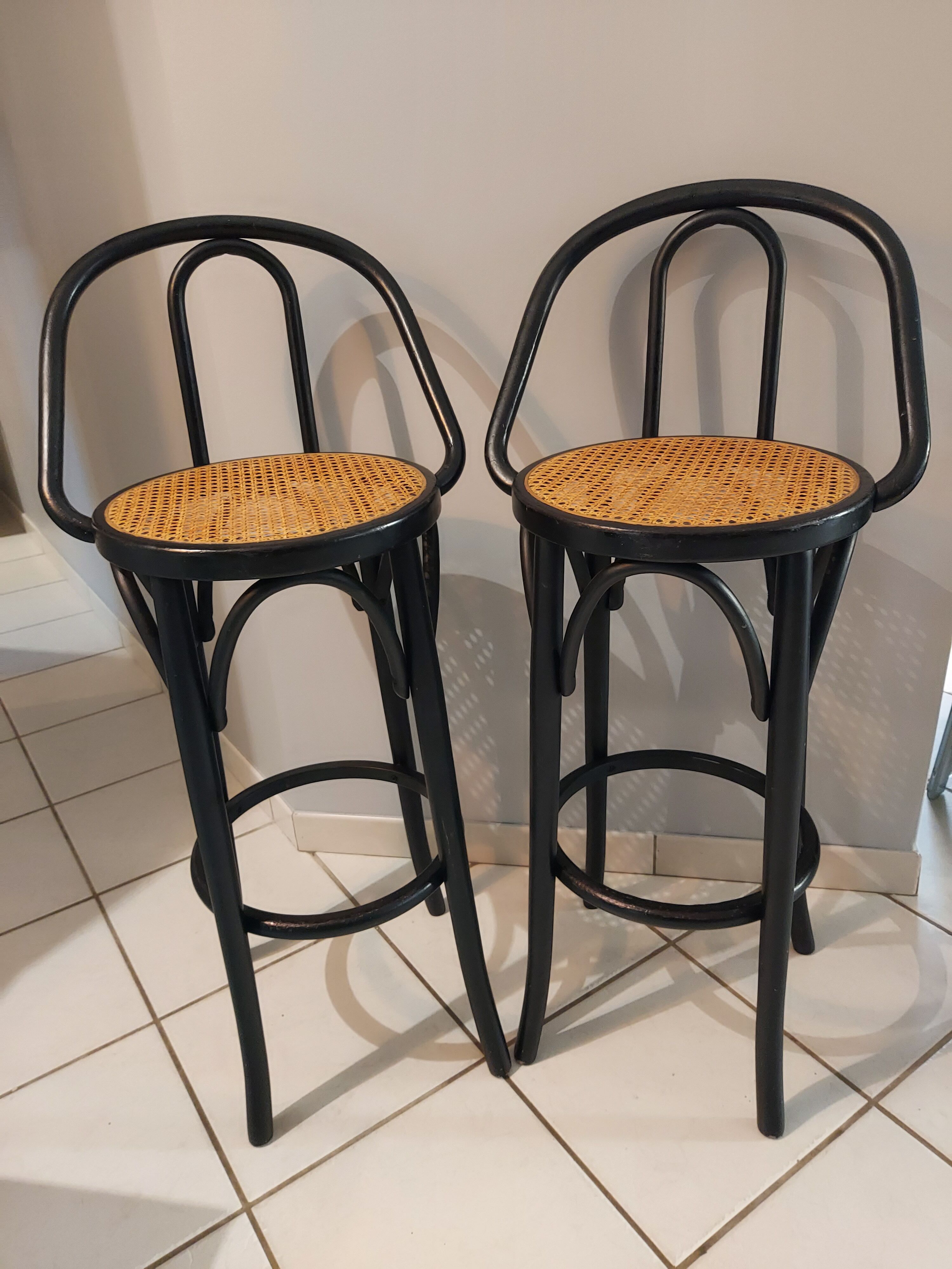 Pair of bar stools in vintage canning 1970