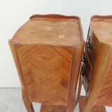 Pair of louis XV bedside tables in rosewood marquetry