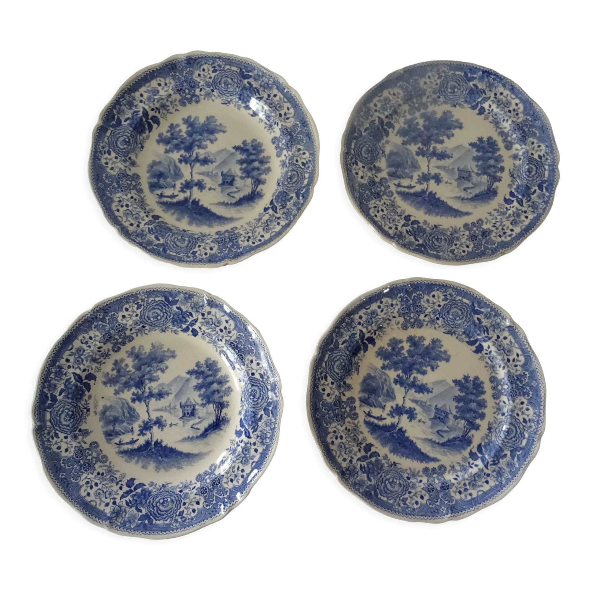 4 plates earthenware 453112 villeroy & boch burgenland blue