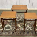 Set of 3 teak nesting tables from the 70s