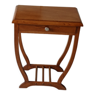 Art Deco pedestal table wood and copper