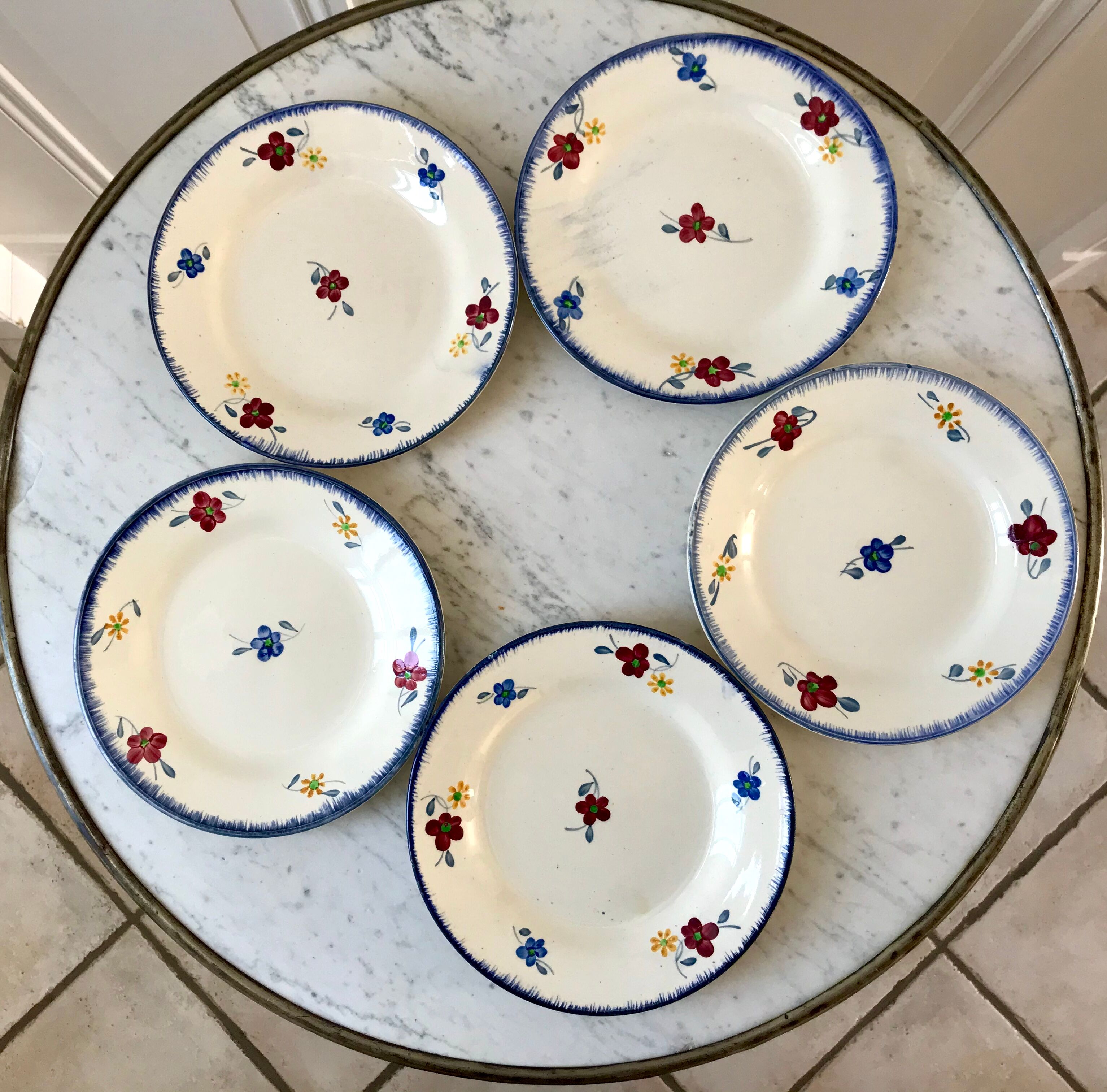 Set of 5 digoin dessert plates mary-Lou model