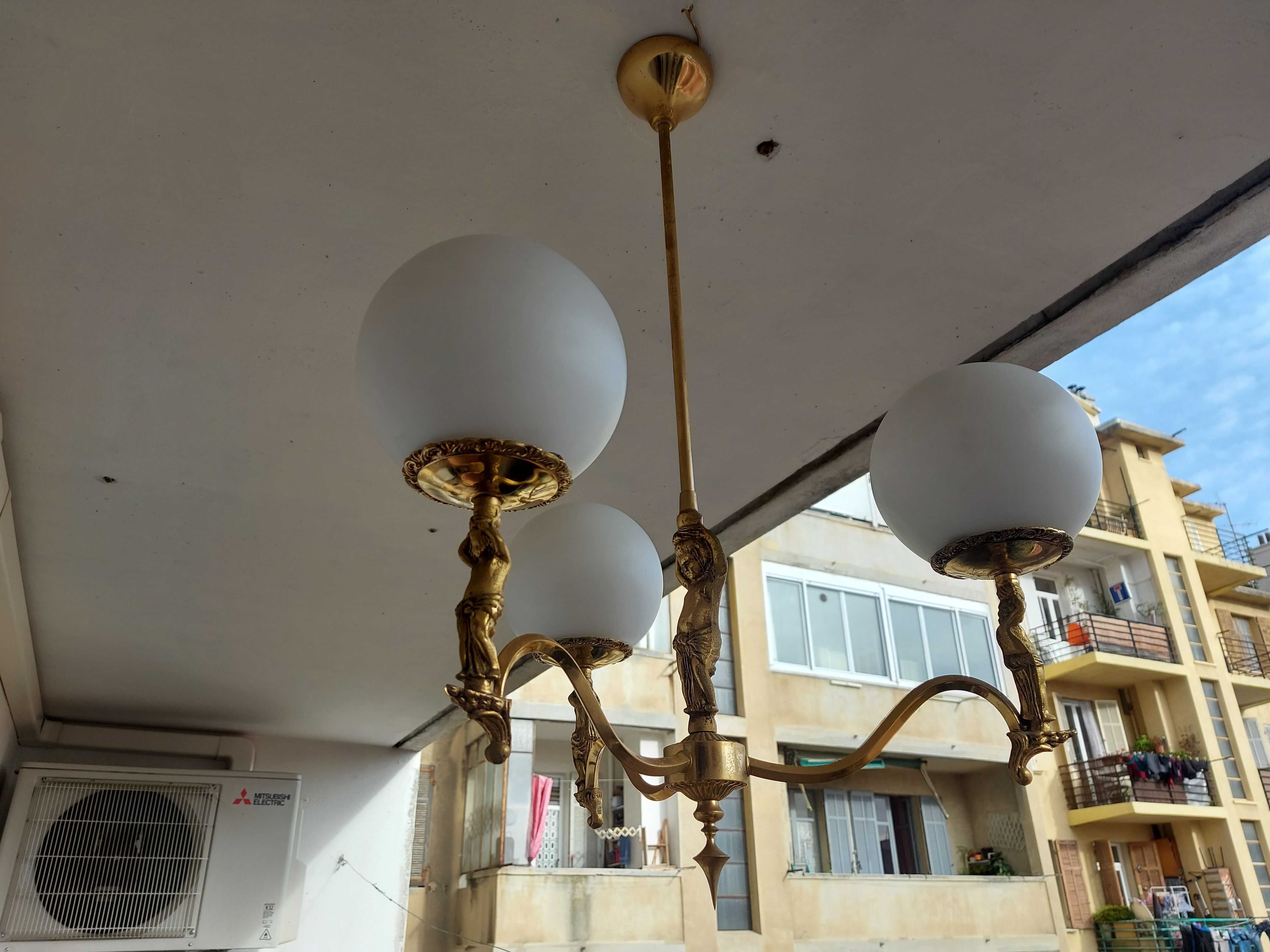 60'S vintage brass chandelier, Cherubin