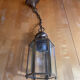 Antique Vestibule Lantern Suspension Brass + Bevelled Glass Vintage
