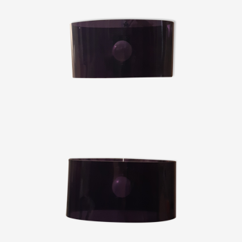 Set of 2 plexiglass wall lamps