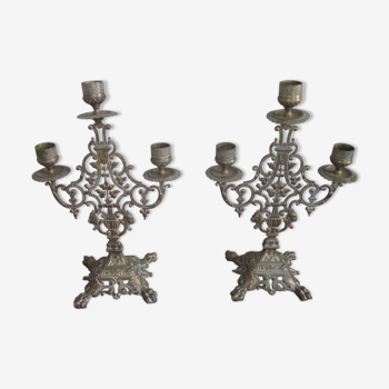 Paire de bougeoir chandelier ancien