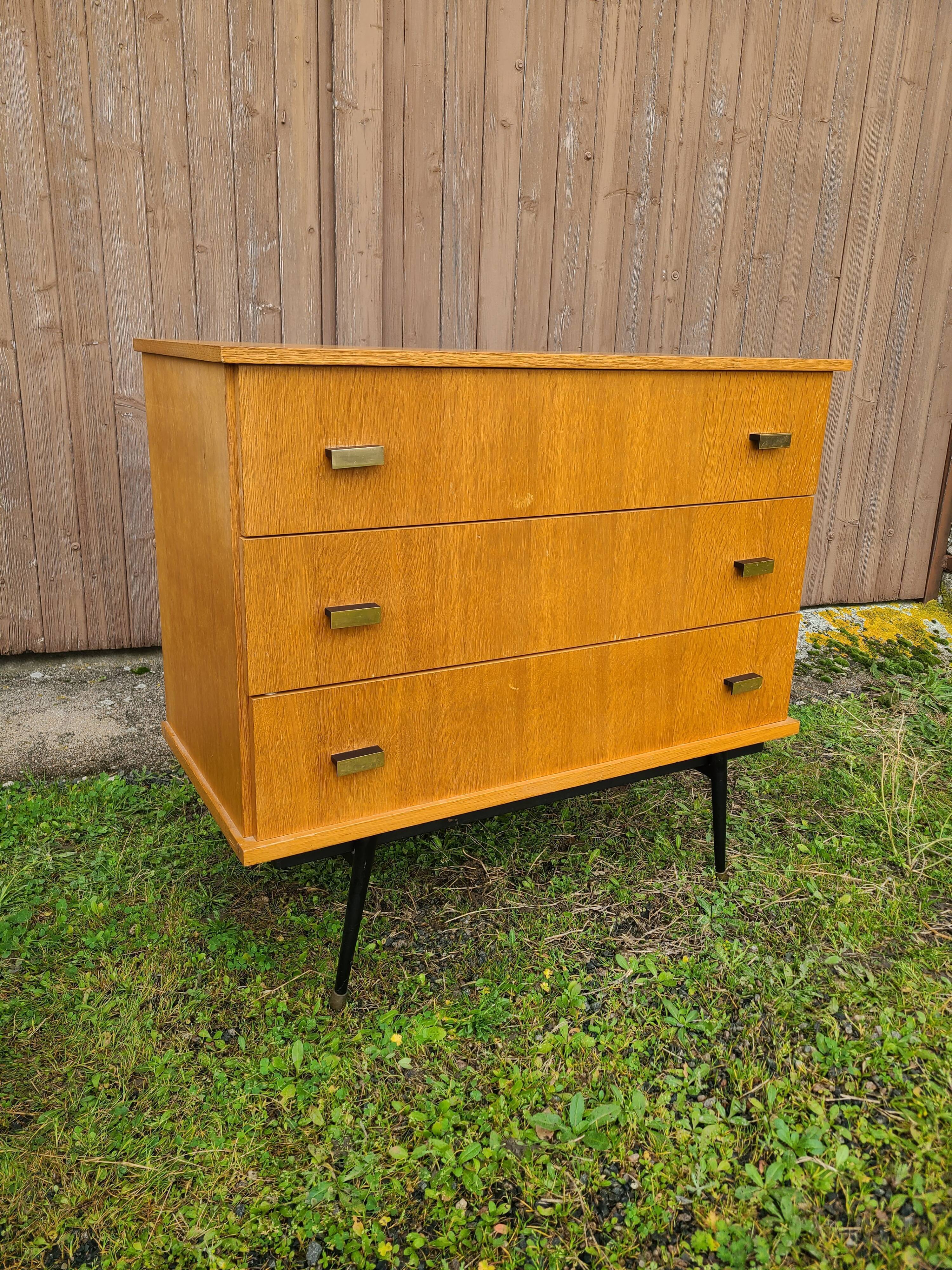 Vintage chest of drawers feet compass gilded brass