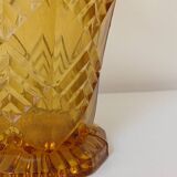 Amber yellow glass vase