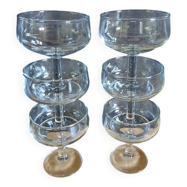 6 coupes à champagne anciennes