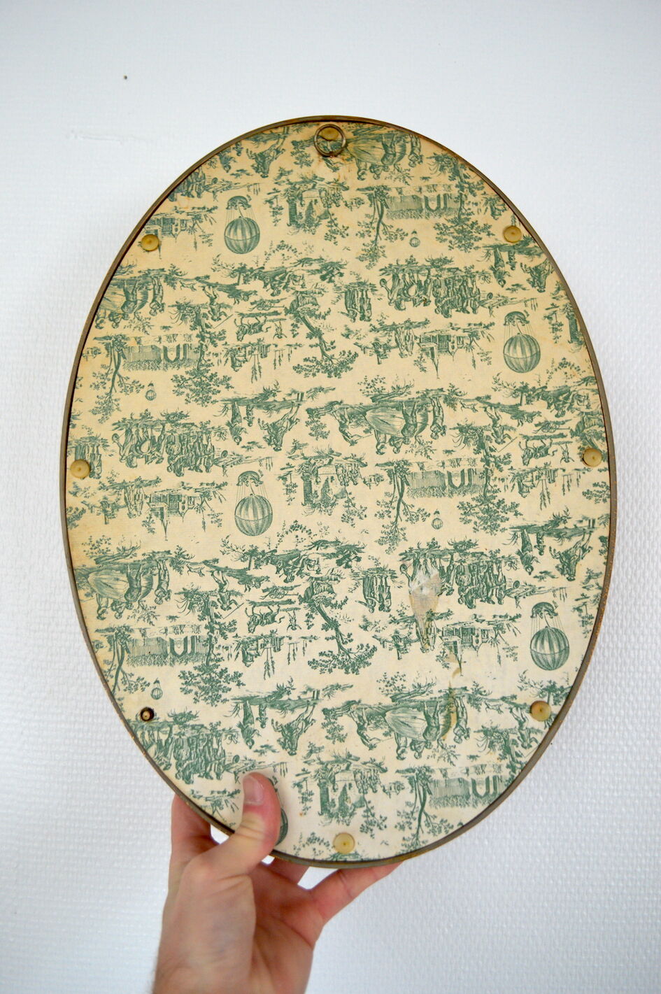 Frame of dried flowers under domed glass