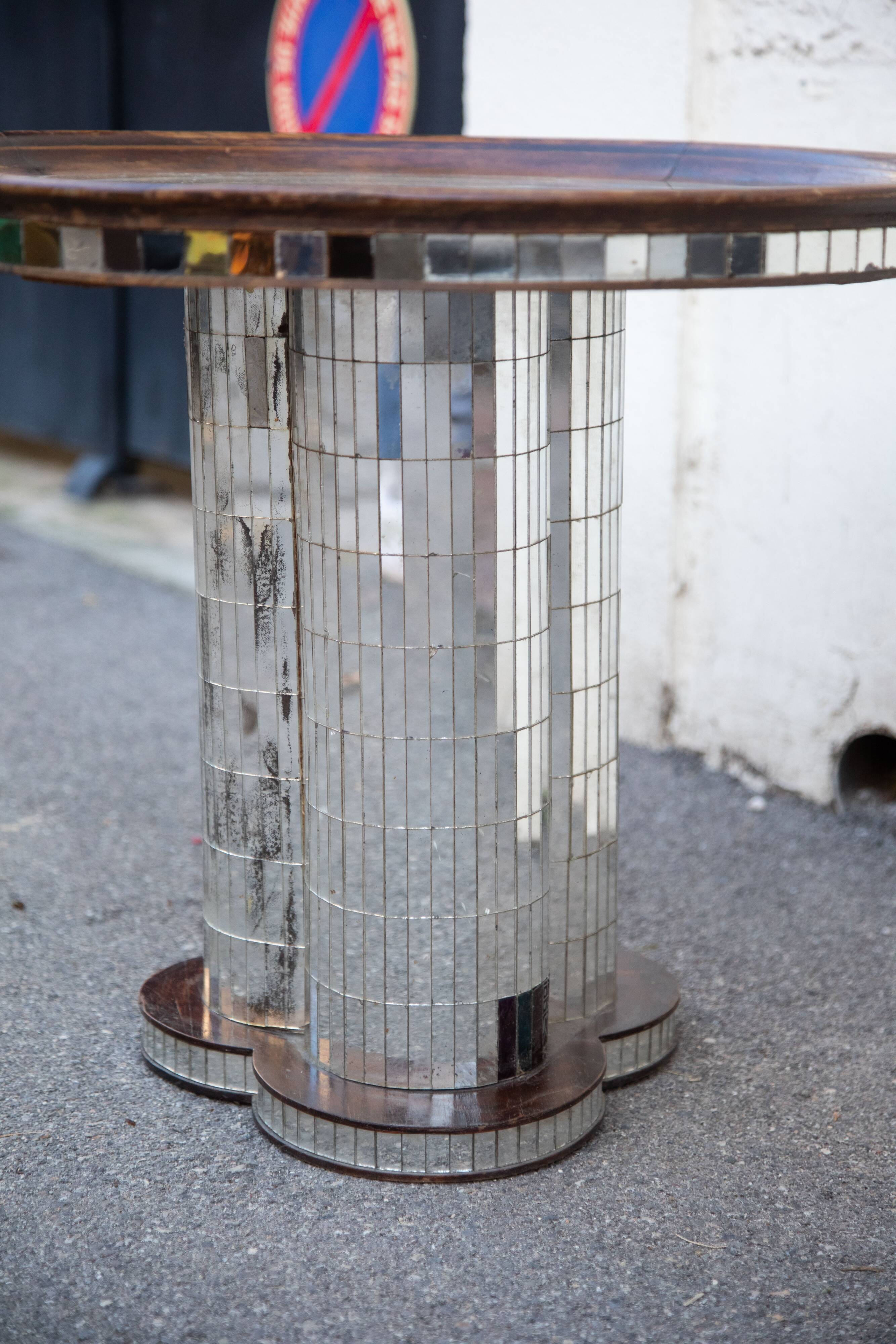 Mosaic mirrored glass coffee table Italy 70