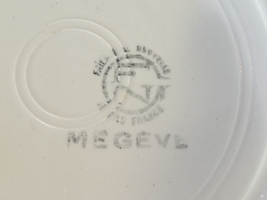 6 dessert plates in faience new model geneve small blue flower