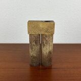 Klaus Lehmann, postmodern brutalist German pottery, sculpted column vase, 1981, ceramic