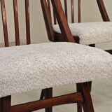 Set of 4 grey bouclette chairs by Antonin Suman