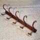 Baumann 5-hook bistro wall coat rack from the 20s