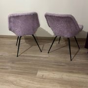 Pair of furry armchairs