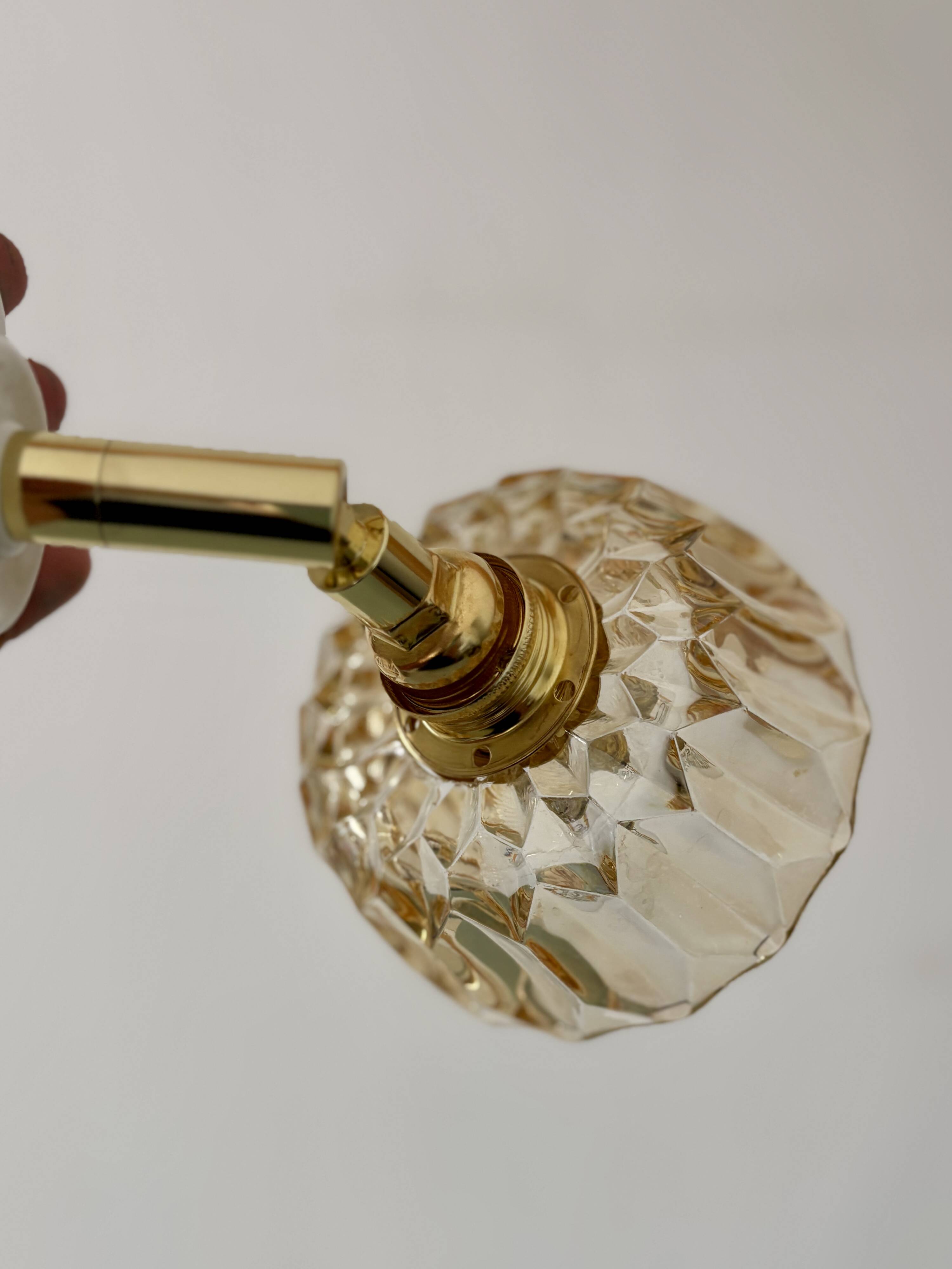 Vintage amber glass lampshade - tableware collection
