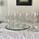 6 antique engraved glasses for wine or water.