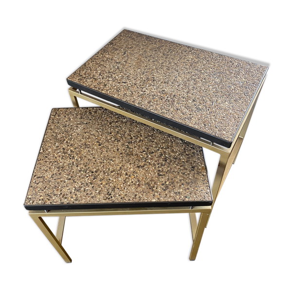 Ensemble moderniste du milieu du siècle de 2 tables d’appoint, années 1960
