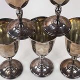 Set of 6 wine glasses, model 1808 from the American House of Reed and Barton, silver plated