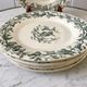 Set of 6 dessert plates Terre de Fer Gien model "Laviary" late nineteenth