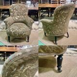 Napoleon III armchair, 19th century, fully restored and reupholstered