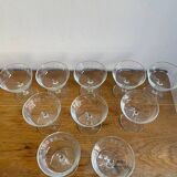 Set of 10 champagne glasses
