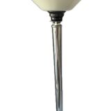 Art deco white opaline chrome lamp