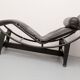 Chaise longue LC 4 Cassina Le Corbusier cuir noir