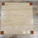 60s coffee table in teak and travertine
