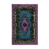 Handmade distressed oriental 1980s 188 cm x 295 cm purple rug