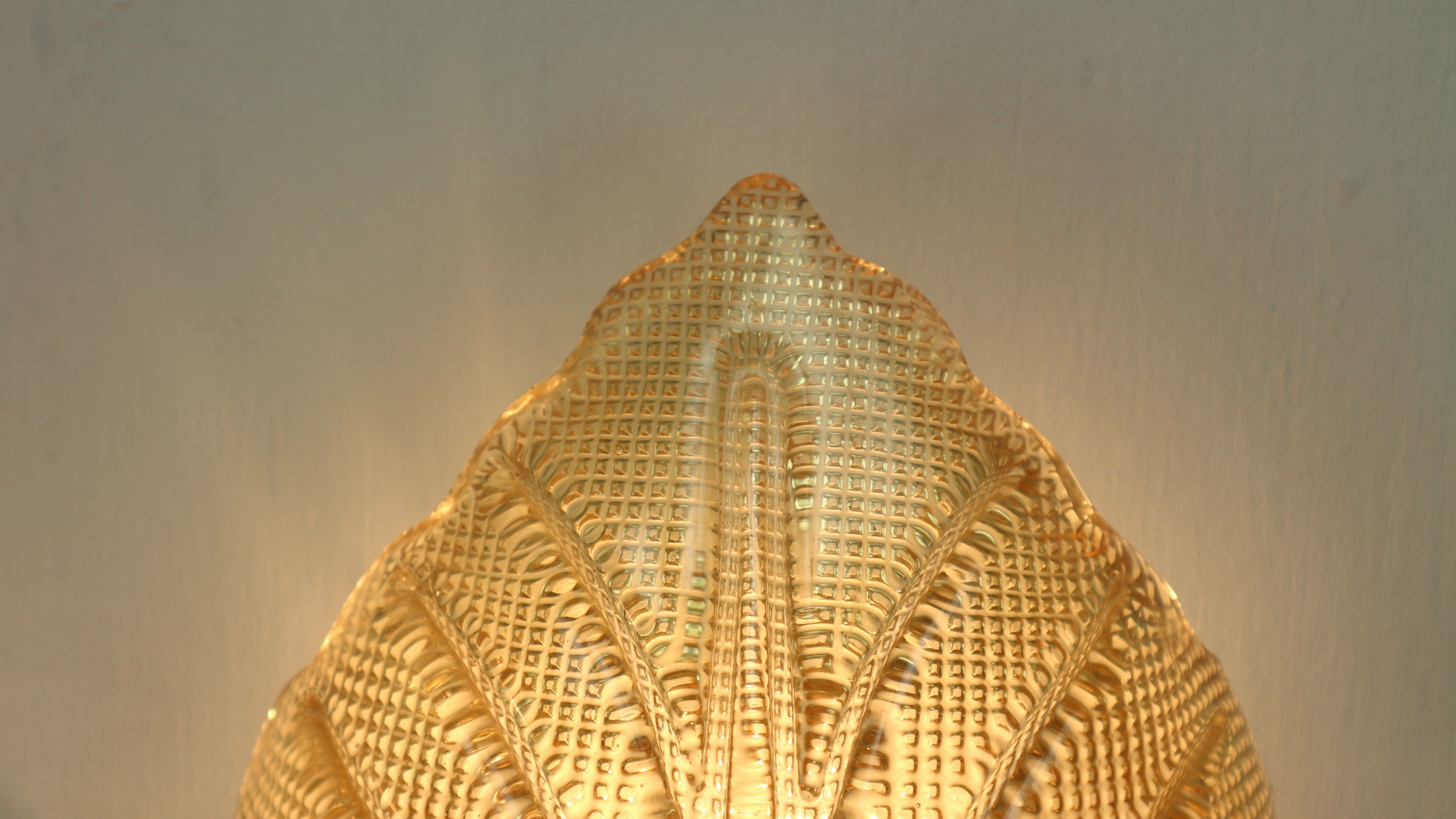 Set of 2 swedish leaf shaped wall sconces Fritz Kurz  for Orrefors, 1960s