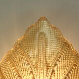 Set of 2 swedish leaf shaped wall sconces Fritz Kurz  for Orrefors, 1960s