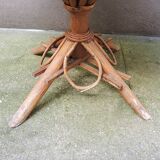 Old Bamboo Table & Woven Palm Leaves