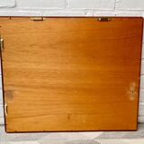 Vintage Rectangular Wall Mirror Teak Frame