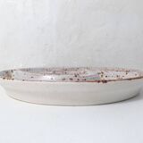 plat apéritif serviteur à hors d'oeuvre en grès beige rose poudré