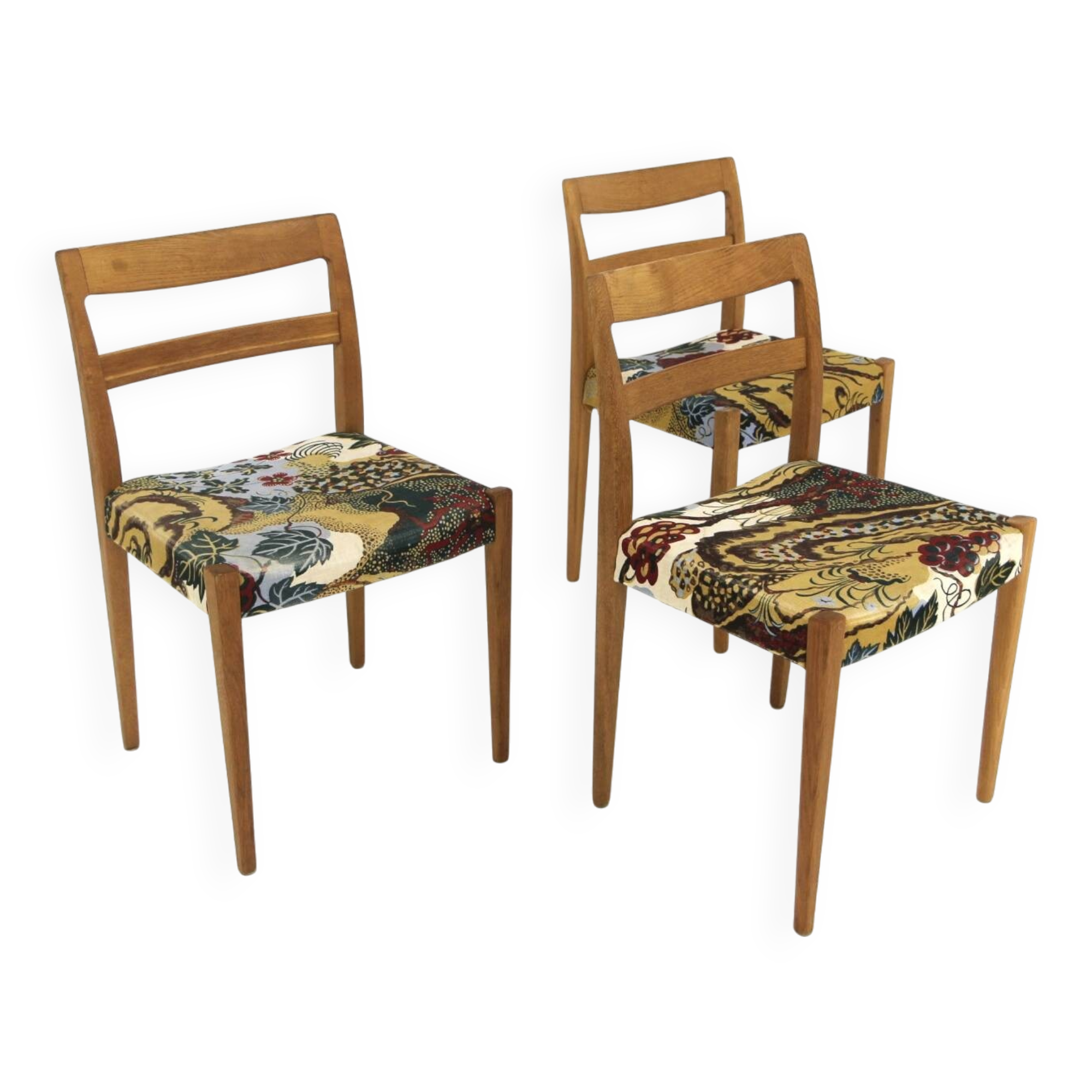 Set of 3 oak chairs "Garmi", Troeds, Sweden, 1960