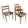 Set de 3 chaises en chêne "Garmi", Troeds, Suède, 1960