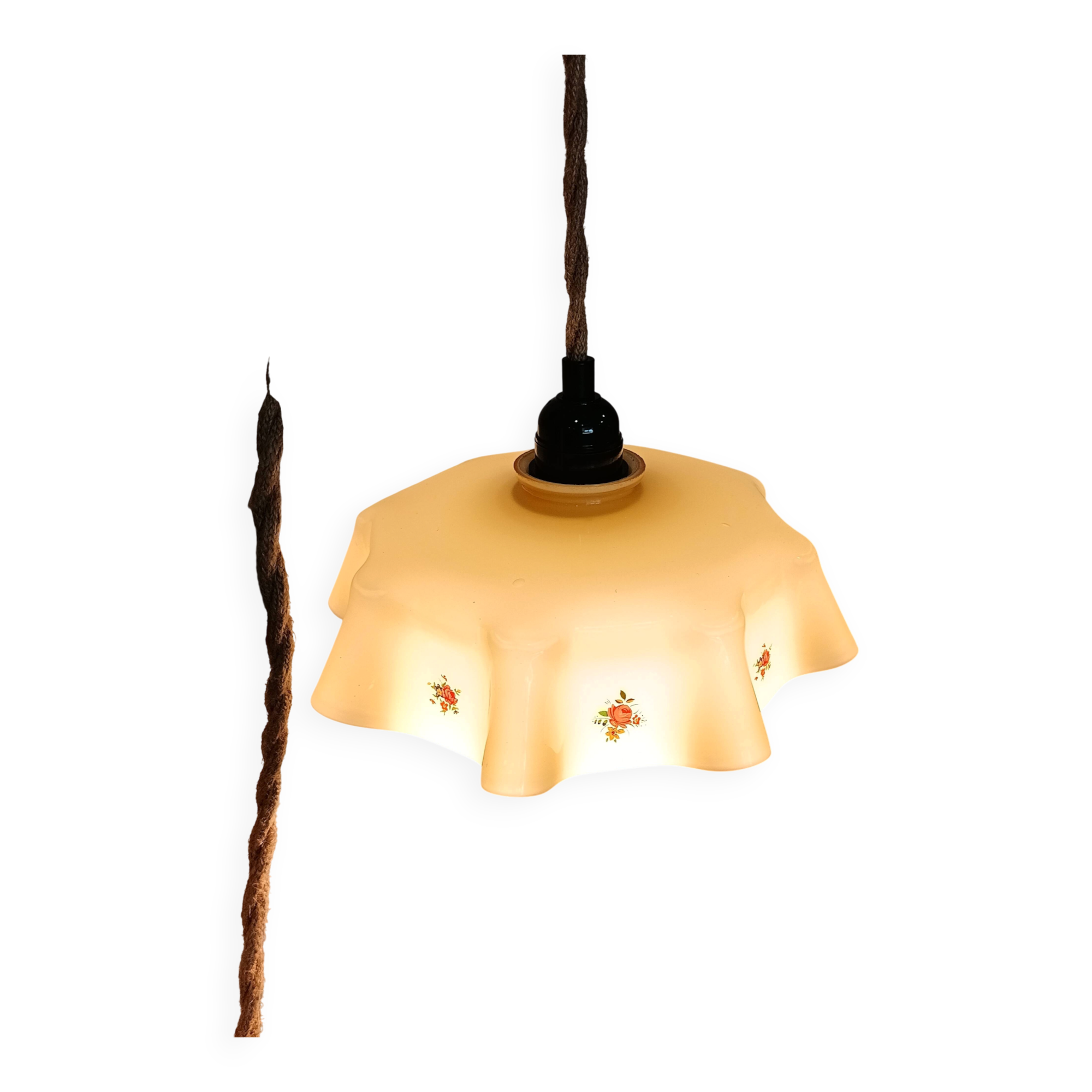 Vintage glass portable lamp