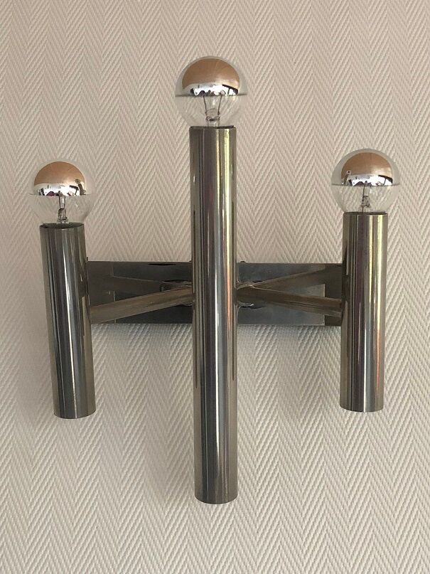 Chrome wall lamp from the 70s