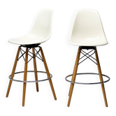 Ensemble de deux tabourets de bar Herman Miller Mid Century Modern Charles Eames "PSW".