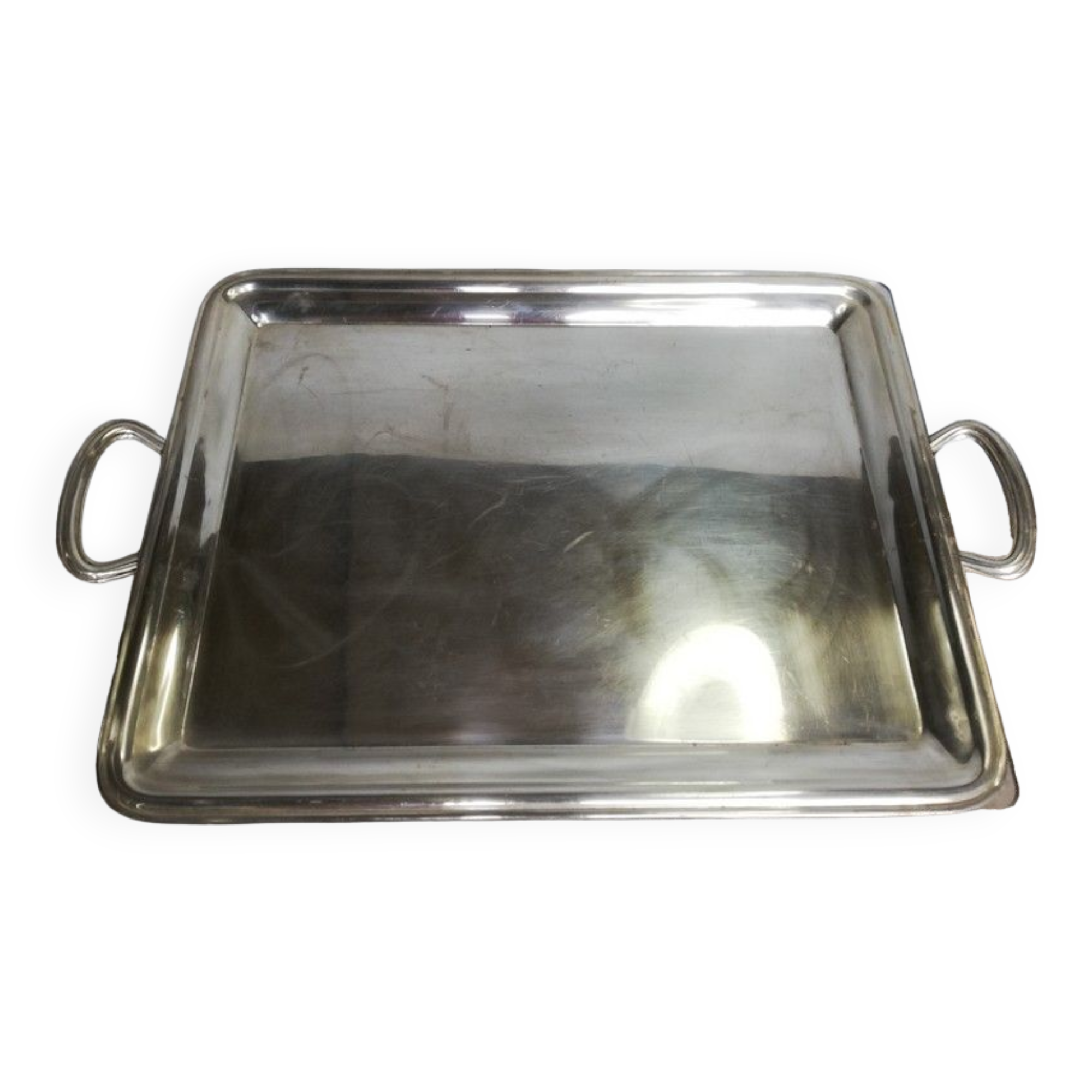 Silver metal plate / tray ep 1940 Stork punch