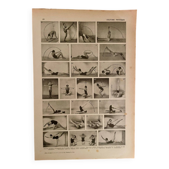 Planche photographique sur la culture physique (gymnastique) - 1940