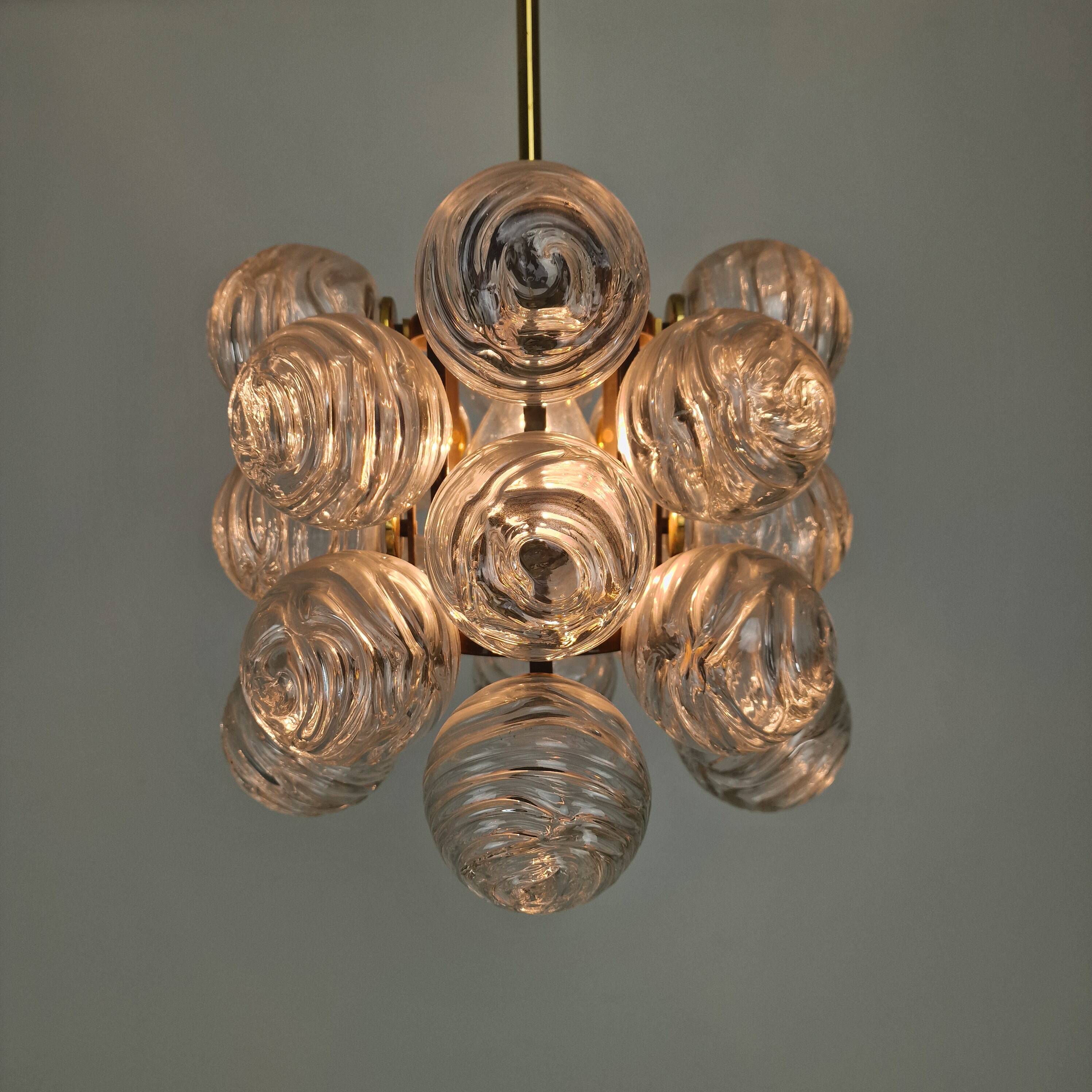 Mid-Century Modern 'Snowball' Chandelier by Doria Leuchten, Germany, 1970s