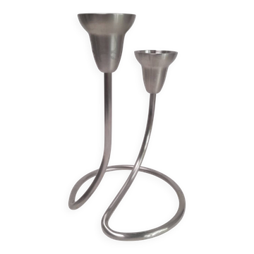 Bougeoir Georg Jensen en inox brossé