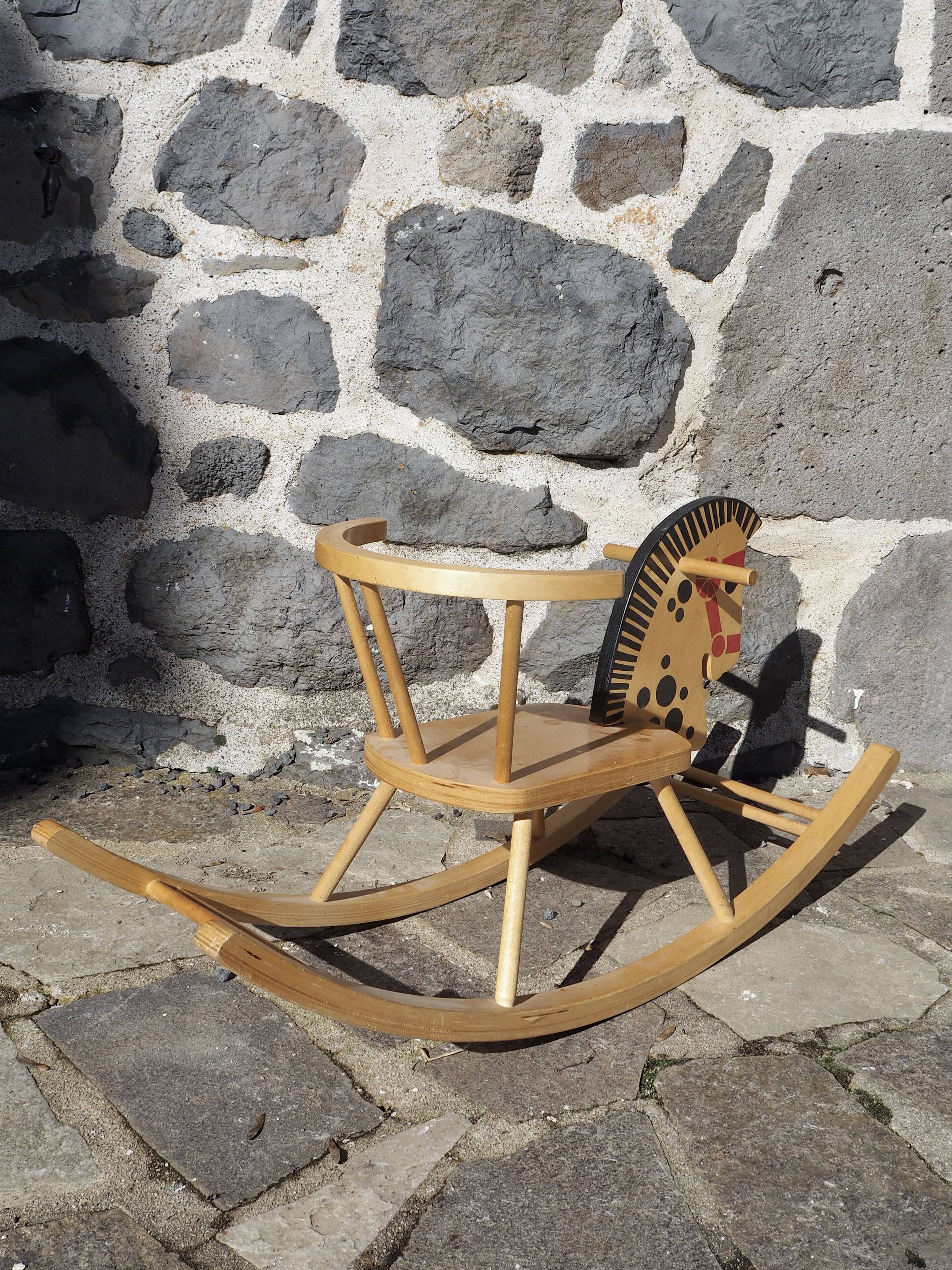 Wooden rocking horse