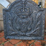 Old cast iron fireplace plate