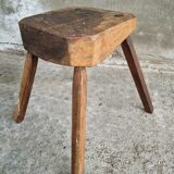Antique stool oak plant table