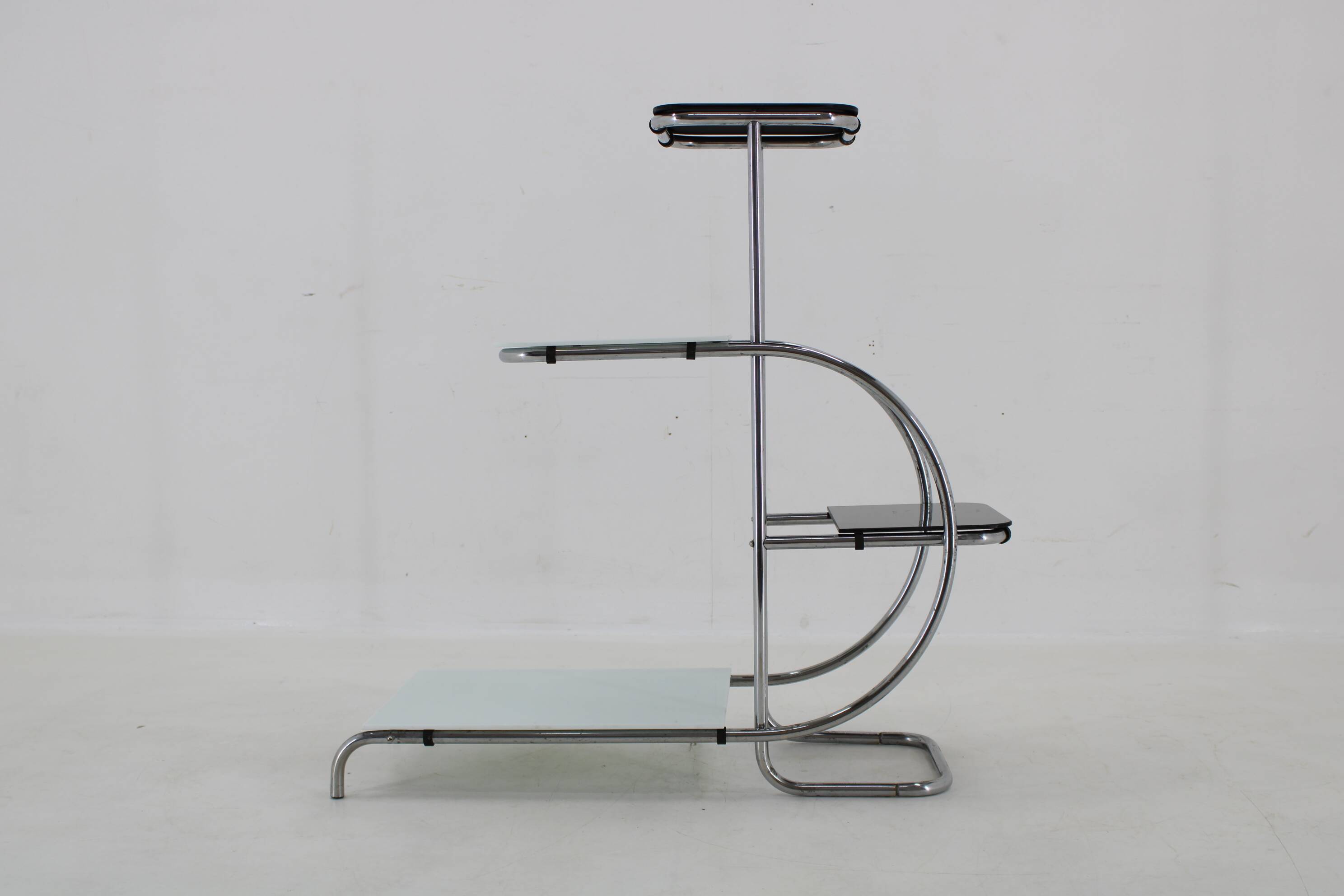 1930s Bauhaus Flower Stand with Glass, Czechoslovakia